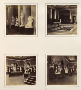 [Græsk hof med farnese torso af en ungdom, udsigt over en klassisk springvand og pool, Rom..., ca. 1859. af Philip Henry Delamotte.