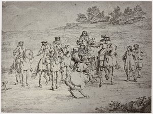 Van der Meulin [?], Ludvig XIV. og kunstneren af Philip Henry Delamotte