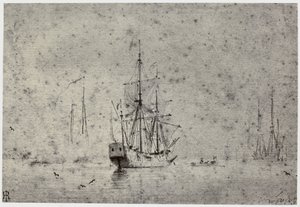 Willem van der Velde, Skibsfart af Philip Henry Delamotte