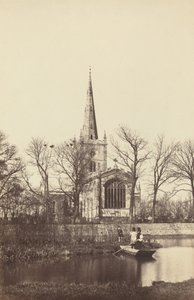 Kirke fra en flodbred af Philip Henry Dellamotte