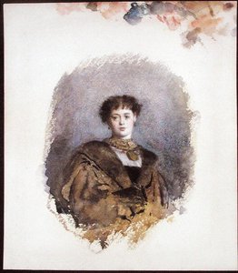 La Belle Yseult (akvarel på papir) af Philip Hermogenes Calderon