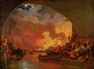 The Great Fire of London, ca. 1797 (olie på lærred)