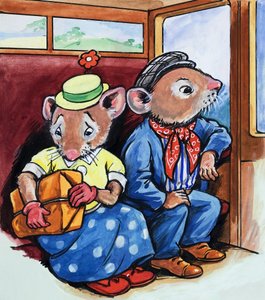 The Town Mouse and the Country Mouse (gouache på papir) af Philip Mendoza