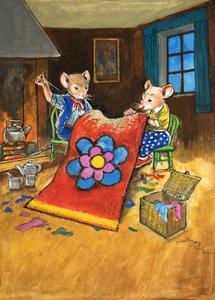 Town Mouse and Country Mouse (gouache på papir) af Philip Mendoza