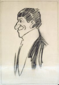 Selvportræt (kul på papir) af Philip William May