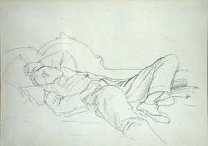 At have en snooze (blyant på papir) af Philip Wilson Steer