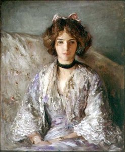 Portræt af Miss Ethel Warwick (olie på lærred)