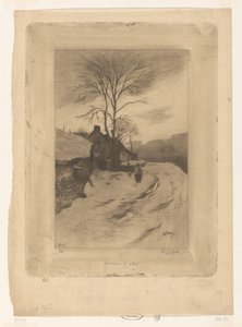 Gårde langs en vej med bare træer Hiver (original titel)
