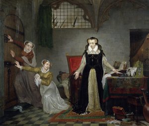 Mary Stuart (1542-87) ved afrejse til sin henrettelse, 8. februar 1587
