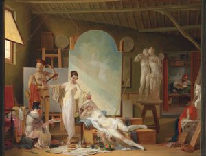 Kunstnerens atelier i Rom (olie på lærred)