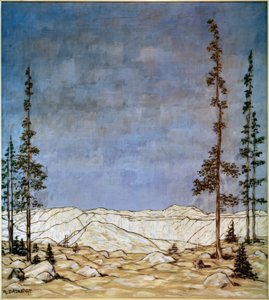 Bjerglandskab, (vinterlandskab) af Philipp Bauknecht