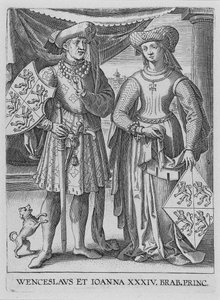 Wenceslaus I, hertug af Luxembourg og Joanna, hertuginde af Brabant, ca. 1600 af Philipp Galle