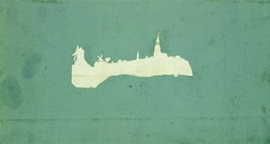 Udsigt over Hamburg (collage på papir) af Philipp Otto Runge