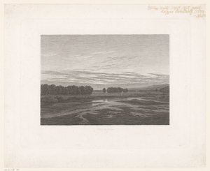 Udsigt over Elben Abend an der Elbe af Philipp Veith