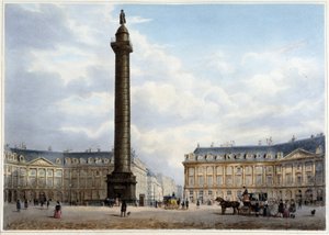 Column de la Place Vendôme - i ""Gå i Paris og dens omgivelser"", designet af Jacottet og Benoist, ca. 1840 af Philippe Benoist