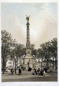 La fontaine du Chatelet - litografi af Benoist af Philippe Benoist