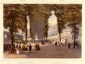 Le Jardin des Plantes - i "" En gåtur i Paris og dens omgivelser "", af Jacottet og Benoist, Paris, ca. 1840 af Philippe Benoist