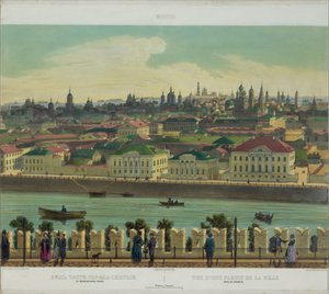 Udsigt over Zamoskvorechye fra Kreml-muren fra en panoramaudsigt over Moskva i 10 dele, ca 1848 af Philippe Benoist