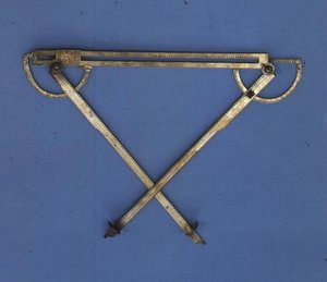 Trigonometer, ca. 1580 (messing) af Philippe Danfrie