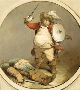 Falstaff with the Body of Hotspur, ca. 1786 (olie på papir) af Philippe Jacques de Loutherbourg