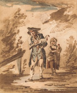 Rustik med fjerkræ, der vender tilbage fra markedet af Philippe Jacques de Loutherbourg