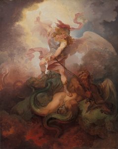 Englen binder Satan af Philippe Jacques de Loutherbourg