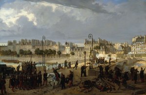 Optøjer på ærkebispebroen, 1849 (olie på lærred)
