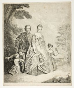 Familiepromenaden, også kaldet Philippe Mercier, hans første kone og familie af Philippe Mercier