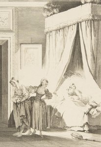 La Gageure des trois Commeres: La Servante, fra Fortællinger og noveller i vers ..., udgivet i 1795. af Philippe Triere