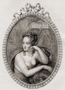 Fransk elskerinde til kong Henrik II af Frankrig: Diane de Poitiers (1499-1566) af Philippe after Mercier