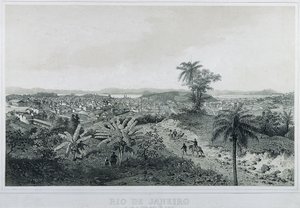 Ni panoramaudsigt over Rio de Janeiro: Fra siden af ​​landet Morro de Senado af Philippe and Ciceri Eugene Benoist