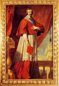 Frankrig, Fontaine Chaalis, Portræt af fransk statsmand og præst, kardinal Richelieu (1585-1642) af Philippe de (school of) Champaigne