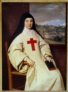 Portræt af Moder Angelique Arnauld Jacqueline Marie Arnauld dit Angelique Arnauld (1591-1661), abbedisse af Port Royal des champs (Port-Royal-des-Champs), figur af fransk jansenisme"" Maleri af Philippe de Champaigne (1602-1674) af Philippe de Champaigne