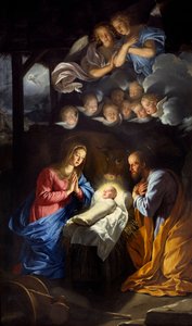 Fødselen. Maleri af Philippe De Champaigne (1602-1674) af Philippe de Champaigne