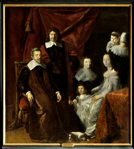 Familien til Henri Louis (Henri-Louis) Habert de Montmort (Montmor) (1600-1679), til højre, Henriette-Marie de Buade de Frontenac (Henriette Marie de Buade-Frontenac) (død 1676). Maleri af Philippe De Champaigne (1602-1674). Olie på lærred. Obligatorisk af Philippe de Champaigne