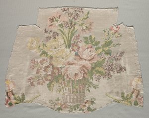 Silkefragment, del af panel kaldet Le panier fleuri, 1770.