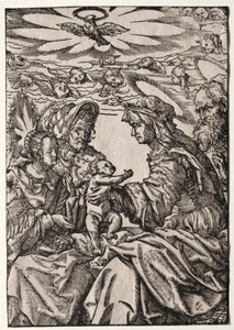 Den hellige familie med Sankt Anne og Joachim af Philippe de Lasalle