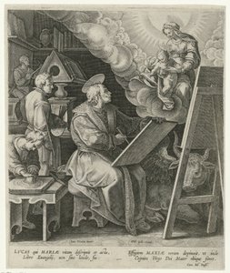 Sankt Lukas maler Maria med barn af Philips Galle (attributed to workshop of)