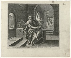Koning Manasse i fængsel Boetedoening en berouw in het Oude Testament en het Nieuwe Testament (serietitel) En form for guddommelig eftergivenhed og barmhjertighed over for dem, der omvender sig fra deres overtrædelser af hele deres hjerte og vender sig til