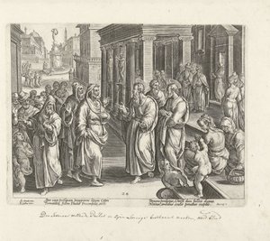 Paul skændes med troldmanden Elymas Apostlenes Gerninger (serietitel) Acta Apostolorum (serietitel) af Philips Galle (possibly)