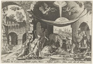Tilbedelse af hyrderne The Days of Doom of the Jewish People (serietitel) af Philips Galle