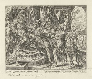 Achior for Holofernes Judits og Holofernes historie (serietitel) af Philips Galle