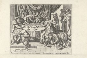 Kristus salvet af Maria Magdalene Seks scener med Kristus og kvinder fra evangelierne (serietitel) af Philips Galle