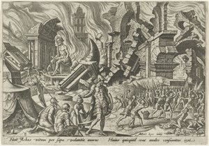 Ødelæggelsen af ​​Ai og steningen af ​​Akan The Days of Doom of the Jewish People (serietitel) af Philips Galle