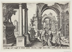 Jehu tilbeder guldkalvene af Philips Galle