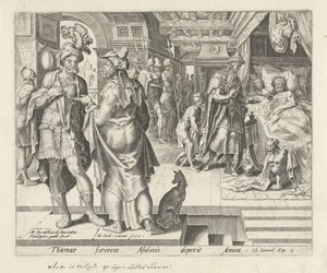 Jonadab rådgiver Amnon Historien om Tamar og Amnon (serietitel) af Philips Galle