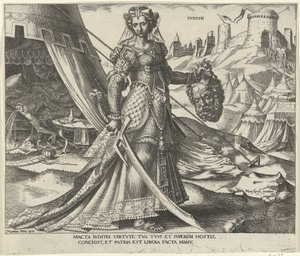 Judit Ivdith (titel på objekt) Otte berømte kvinder fra Det Gamle og Nye Testamente (serietitel) af Philips Galle