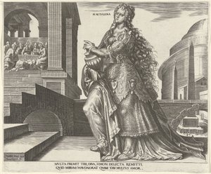 Maria Magdalene Magdalena (titel på objekt) Otte berømte kvinder fra Det Gamle og Nye Testamente (serietitel) af Philips Galle