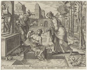 Ældste forsøger at forføre Susanna Historien om Susanna (serietitel) af Philips Galle