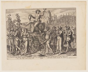 Vinens kraft [3 Esdras 3:19-23], fra De fire stærkeste kræfter af Philips Galle